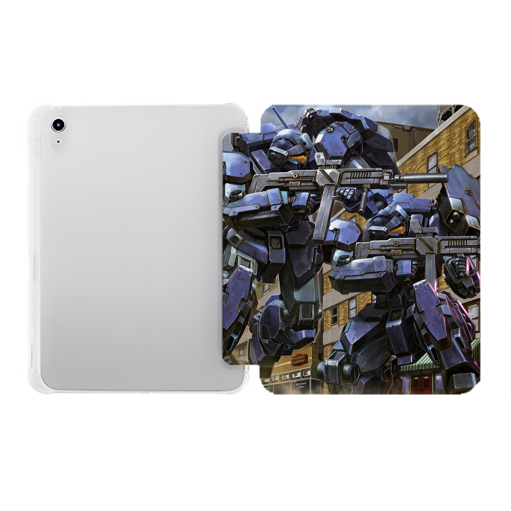 （画像用） 機動戦士ガンダム Mobile Suit Gundam IPad ケース ペン収納付き 三つ折りスタンド PUレザー×シリコン 対応機種9.5/10.5/10.9インチ